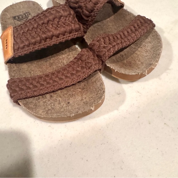 Reef Cushion Vista Braid Thread Open Toe Slide Sandals Size 5 Brown - Picture 3 of 6